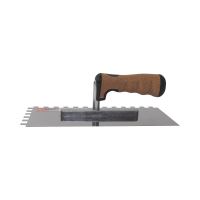 TOPTRADE hladítko nerezové, s EKO rukoväťou, zub 10 mm, 270 x 130 mm, profi (6)