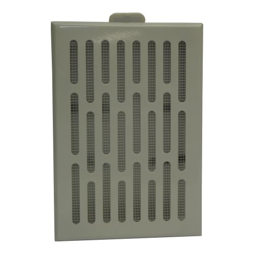 TOPTRADE mriežka vetracia,kovová,biela,so sieťkou,225x155/210x140mm,vývod 200x130mm