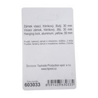 TOPTRADE zámok visiaci, žlutý, 30 mm (2)