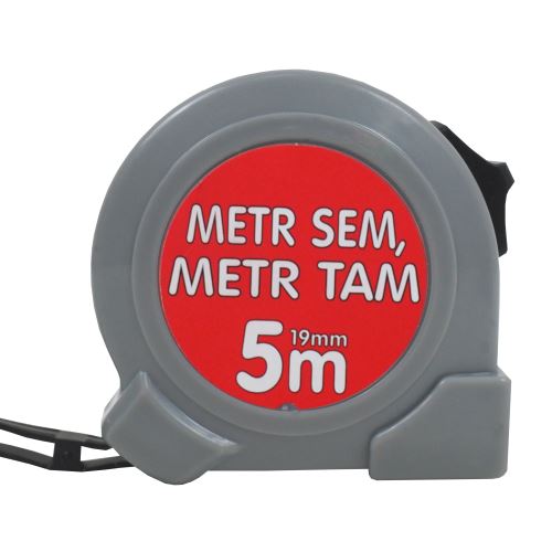 TOPTRADE meter zvinovací, „METR SEM, METR TAM...“, jednobrzdový, 19 mm x 5 m (7)