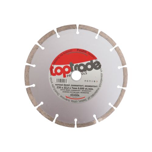 TOPTRADE kotúč diamantový, segmentový, 230 x 22.2 x 7 mm, štandard