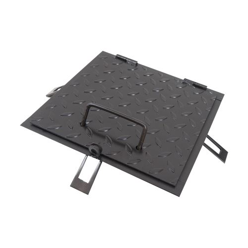 TOPTRADE poklop šachtový, oceľový, lakovaný, 750 x 750 mm, čierny