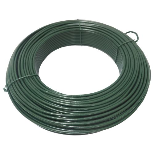 TOPTRADE drôt napínací, poplastovaný, zelený, O 3,4 mm / 52 m