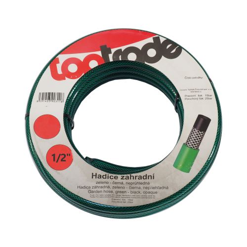 TOPTRADE hadica zahradná, zeleno - čierna, nepriehľadná, 1/2", 50 m