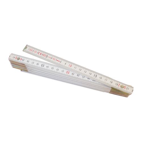 TOPTRADE meter skladací, drevený, biely, 2 m, certifikovaný (8)