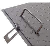 TOPTRADE poklop šachtový, oceľový, lakovaný, 750 x 750 mm, čierny (2)