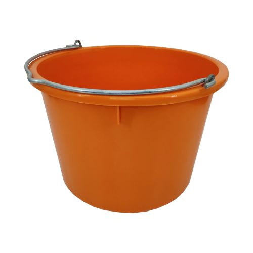 TOPTRADE vedro plastové, extra pevné, oranžové, 20 l, s certifikáciou TÜV/GS