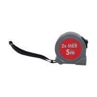 TOPTRADE meter zvinovací, „2x MĚŘ...“, jednobrzdový, 19 mm x 5 m (1)