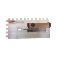 TOPTRADE hladítko nerezové, s EKO rukoväťou, zub 12 mm, 270 x 130 mm, profi (5)