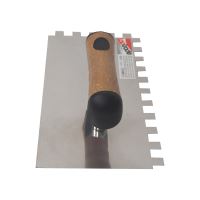 TOPTRADE hladítko nerezové, s EKO rukoväťou, zub 12 mm, 270 x 130 mm, profi (8)