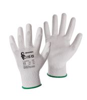 rukavice BRITA WHITE, s PU dlaňou a úpletom, veľkosť 7