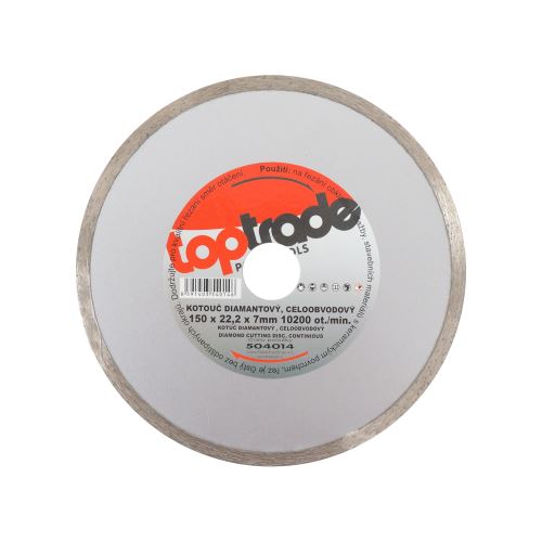 TOPTRADE kotúč diamantový, celoobvodový, 150 x 22.2 x 7 mm, štandard
