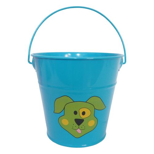 TOPTRADE náradie záhradné, detské - vedro, kovové, modré, 1,2 l