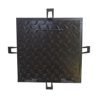 TOPTRADE poklop šachtový, oceľový, lakovaný, 300 x 300 mm, čierny (4)
