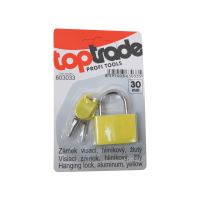 TOPTRADE zámok visiaci, žlutý, 30 mm (1)