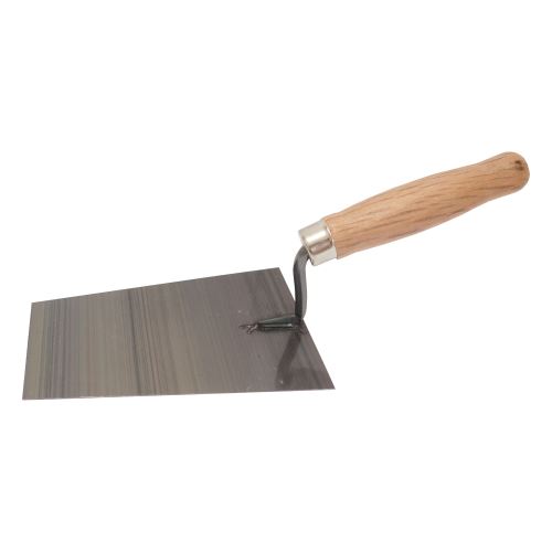 TOPTRADE lyžica murárska, oceľová,160 x 110 mm,  profi - BAZAR ručka