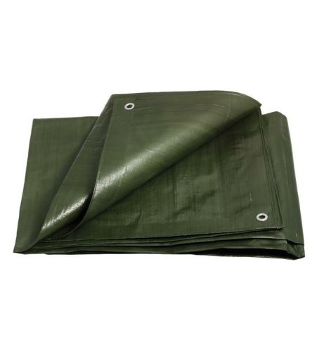TOPTRADE plachta krycia, zelená, s kovovými okami, 2 x 3 m, 200 g/m2