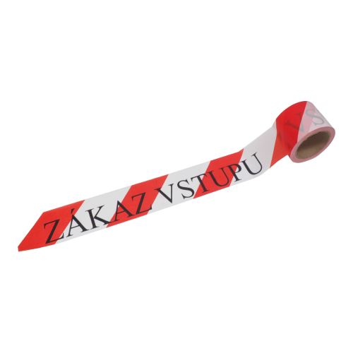 TOPTRADE páska výstražná, nelepiaca, "Zákaz vstupu", červeno - biela, 75 mm x 250 m