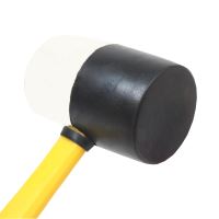 TOPTRADE kladivo gumené, čierne/biela, sa sklolaminátovou násadou, O 70 mm / 900 g, profi (9)