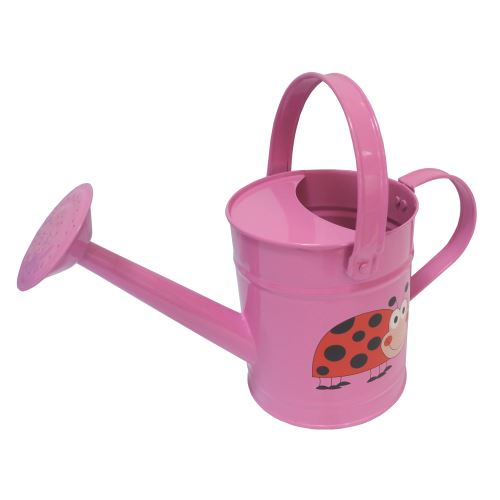 TOPTRADE náradie záhradné, detské - konva, kovová, ružová, 1,6 l