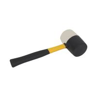 TOPTRADE kladivo gumené, čierne/biela, sa sklolaminátovou násadou, O 70 mm / 900 g, profi (3)