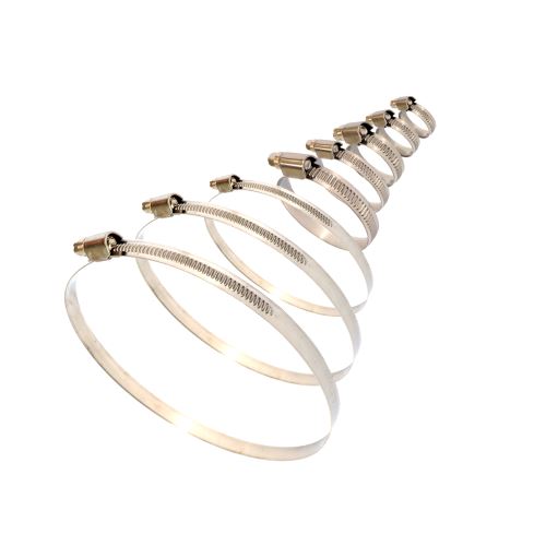 TOPTRADE spona nerezová, hadicová, sada 10 ks, 40 – 60 mm