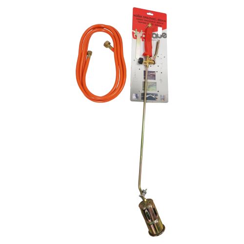TOPTRADE horák PB, hadica 3 m, regulátor tlaku, zmieš. komora, 60mmx850mm,profi