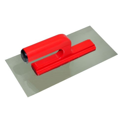 TOPTRADE hladítko nerezové, hladké, s otvorenou rukoväťou, 270 x 130 mm