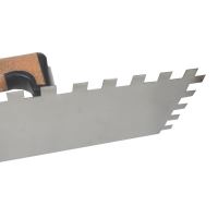 TOPTRADE hladítko nerezové, s EKO rukoväťou, zub 12 mm, 270 x 130 mm, profi (10)