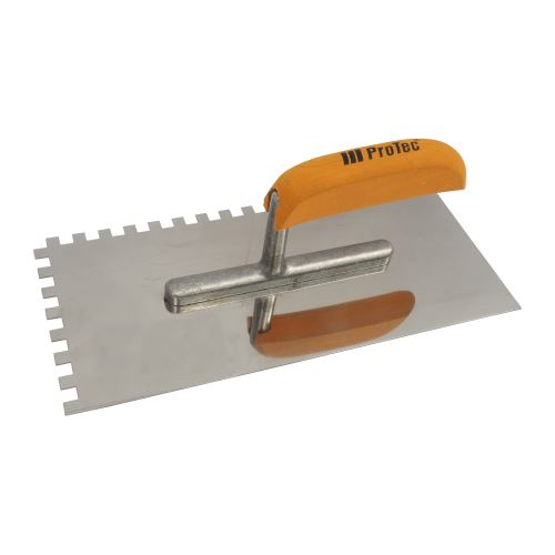 ProTec hladítko, nerezové EURO, zub 8 mm, s drevenou rukoväťou, 280 x 130 mm