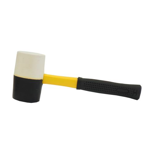 TOPTRADE kladivo gumené, čierne/biela, sa sklolaminátovou násadou, O 55 mm / 450 g, profi