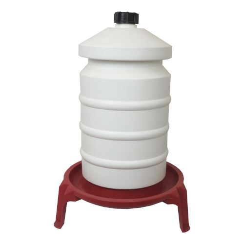 TOPTRADE napájačka plastová, barelová, na podstavci, pre hydinu, 20 l (1)