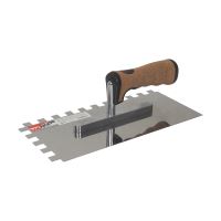TOPTRADE hladítko nerezové, s EKO rukoväťou, zub 12 mm, 270 x 130 mm, profi (6)