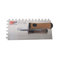 TOPTRADE hladítko nerezové, s EKO rukoväťou, zub 10 mm, 270 x 130 mm, profi (5)