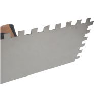 TOPTRADE hladítko nerezové, s EKO rukoväťou, zub 10 mm, 270 x 130 mm, profi (8)