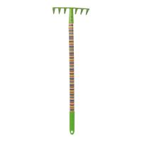 TOPTRADE náradie záhradné, detské, kovové - hrable 7 zubov, dlhá násada, 63 cm (1)