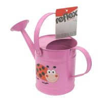 TOPTRADE náradie záhradné, detské - konva, kovová, ružová, 1,6 l (1)