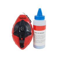 TOPTRADE šnúra značkovacia, rýchlonavíjanie, hliníkové púzdro s brzdou, púder, 30 m, profi