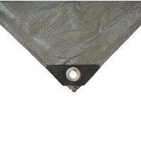TOPTRADE plachta krycia, strieborná, s kovovými okami, 10 x 15 m, 100 g / m2 (1)
